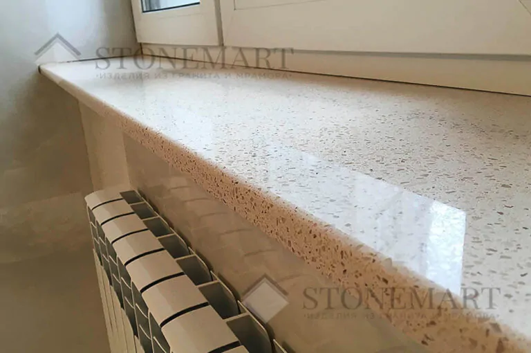 Подоконник из кварцита Атем beige light 0016