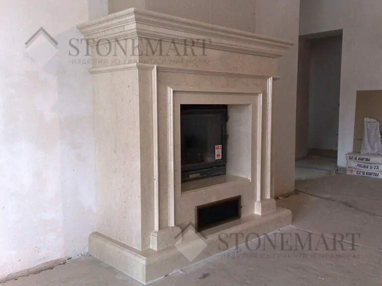 Мраморный камин №12 Наименование мрамора: Oasis Beige