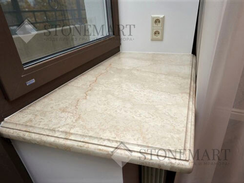 Подоконник из мрамора Crema Marfil